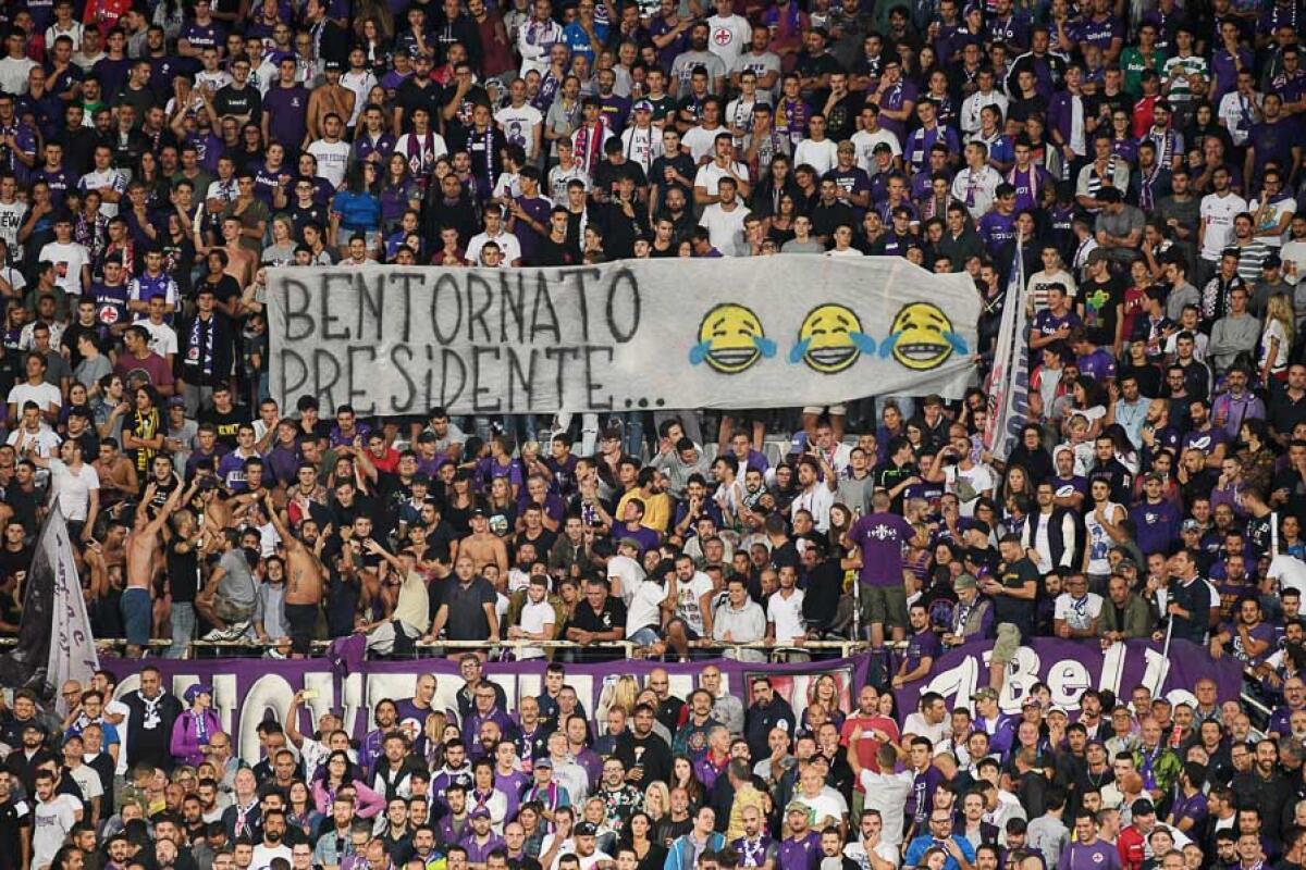 Il Corriere Fiorentino ammonisce: "Basta cori anti Della Valle, restiamo uniti - Firenze, stadio Artemio Franchi, 26.08.2018, Fiorentina-Chievo, Foto Fiorenzo Sernacchioli. Copyright Labaroviola.com, bentornato presidente