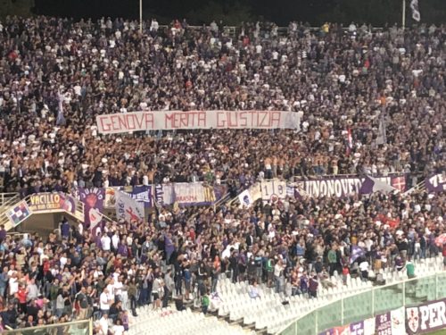 (FOTO), striscione dalla Curva Fiesole: "Genova merita giustizia"