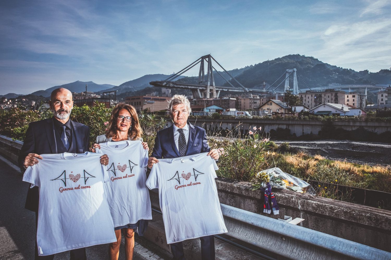 Da Genova: la Fiorentina omaggia le vittime del crollo del Ponte Morandi, le foto...