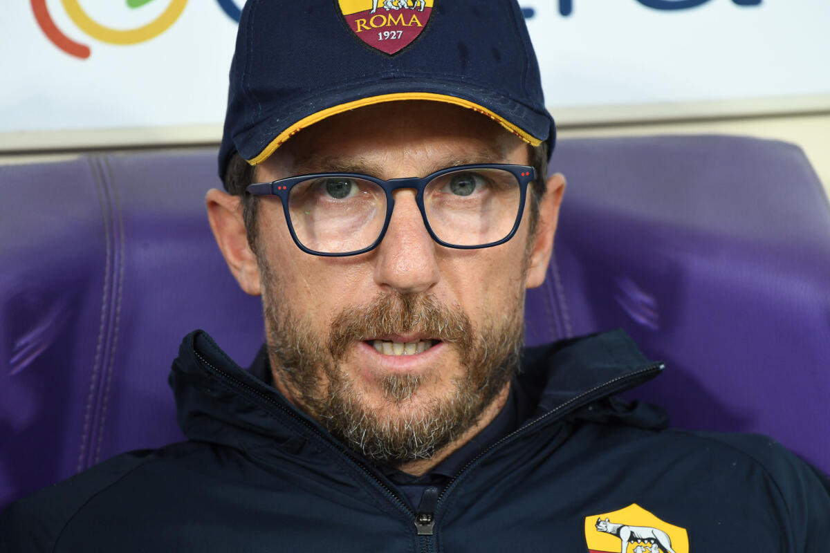 Di Francesco ha letto ai giocatori gli insulti dei tifosi sui social per caricarli durante la crisi giallorossa - Firenze, stadio Artemio Franchi, 5.11.2017, Fiorentina-Roma, Foto Fiorenzo Sernacchioli. Copyright Labaroviola.com Di Francesco