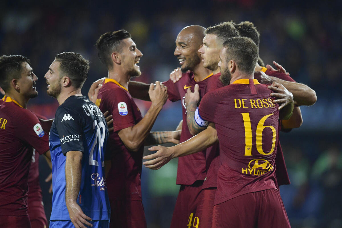 L'Empoli non concretizza e sbaglia anche un rigore. La Roma vince 0-2, gol di Nzonzi e Dzeko - 