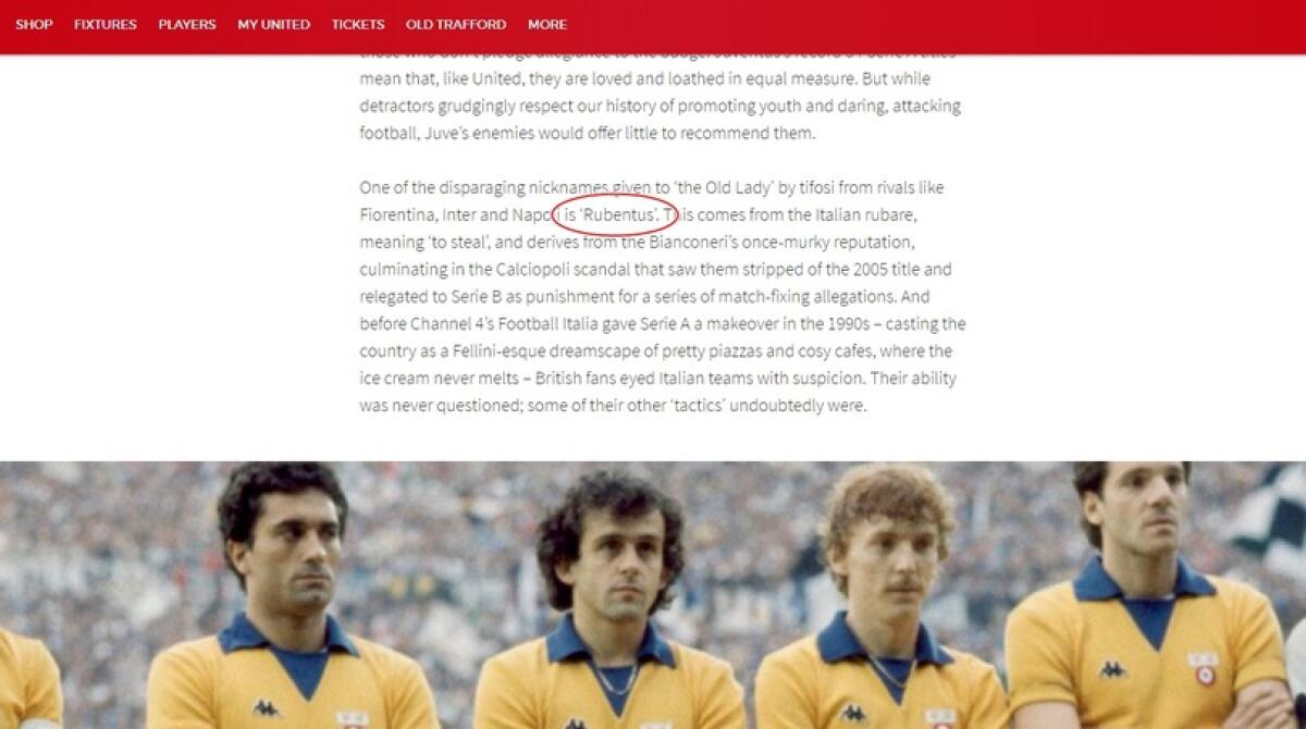 Il Manchester United scrive sul sito ufficiale: "Giochiamo contro la Rubentus". La Fiorentina... - 