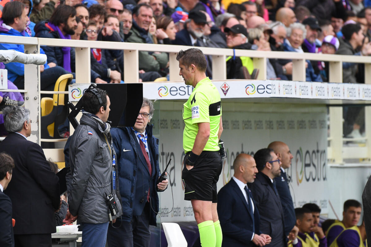 Moviola, giusto non concedere dal VAR il rigore alla Fiorentina, ecco perchè - Firenze, stadio Artemio Franchi, 15.04.2018, Fiorentina-Spal, Foto Fiorenzo Sernacchioli. Copyright Labaroviola.com, Orsato Var
