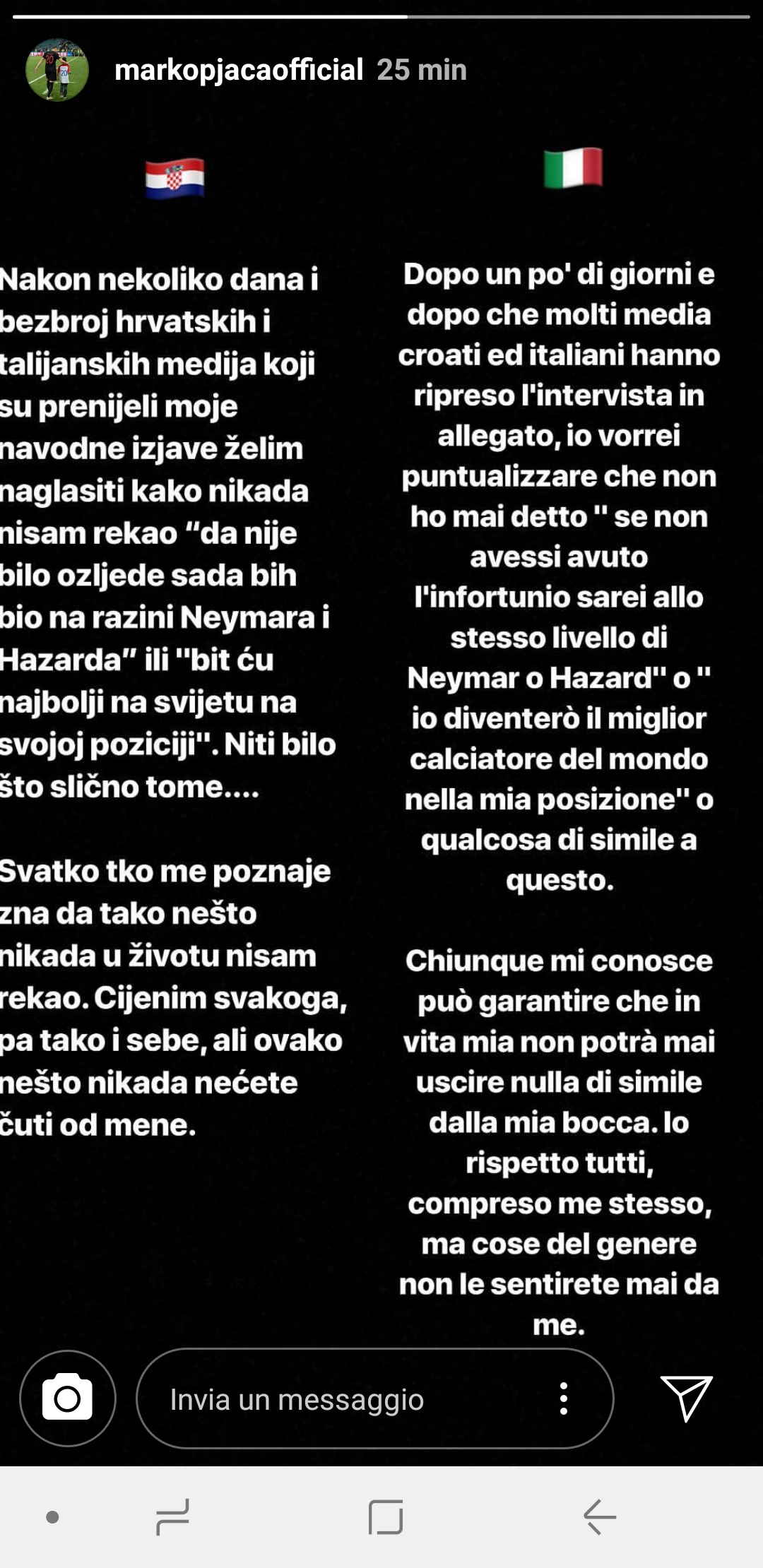 Pjaca indignato: "Non ho mai detto che senza infortuni sarei al livello di Hazard e Neymar"