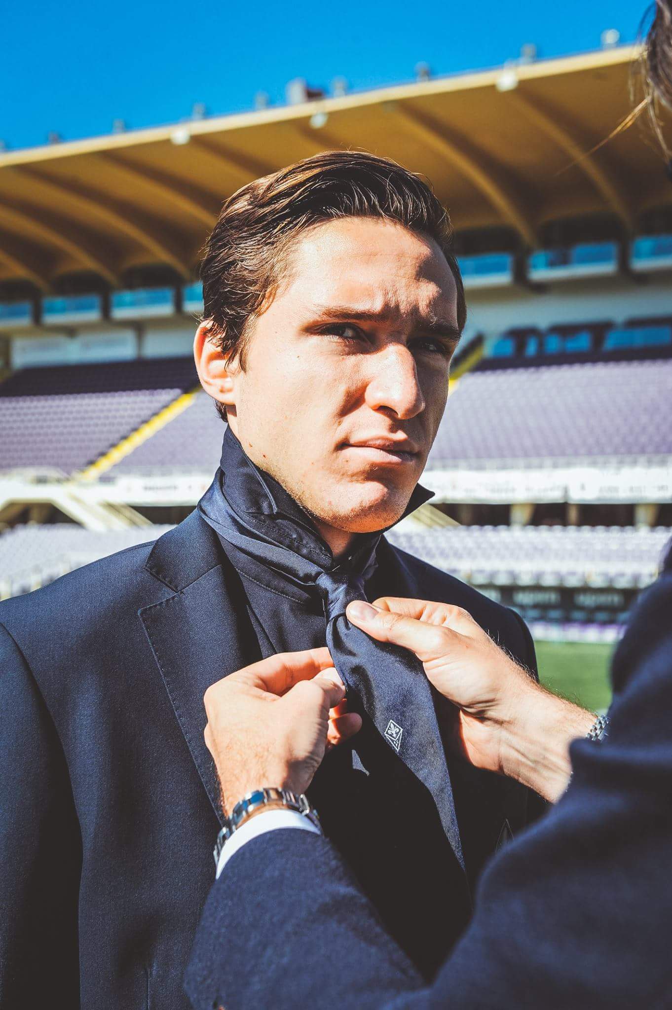 E il Franchi si trasforma in un set fotografico, le foto dello shooting della Fiorentina questa mattina