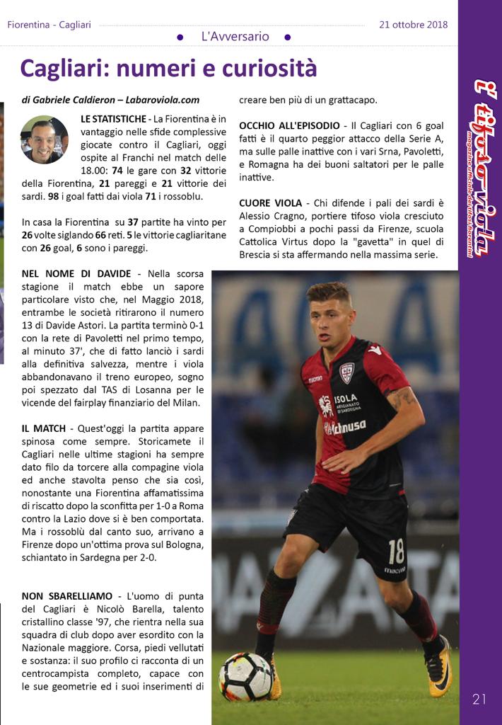 Oggi allo stadio leggi gratuitamente “I’Tifoso viola” presente anche Labaroviola al suo interno