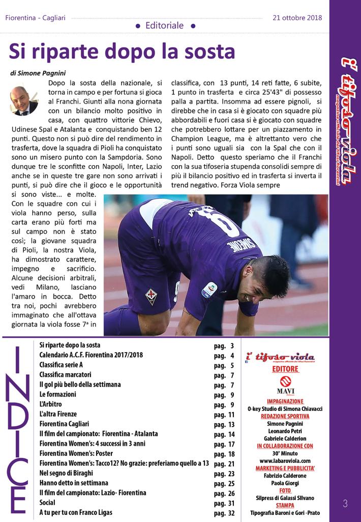 Oggi allo stadio leggi gratuitamente “I’Tifoso viola” presente anche Labaroviola al suo interno