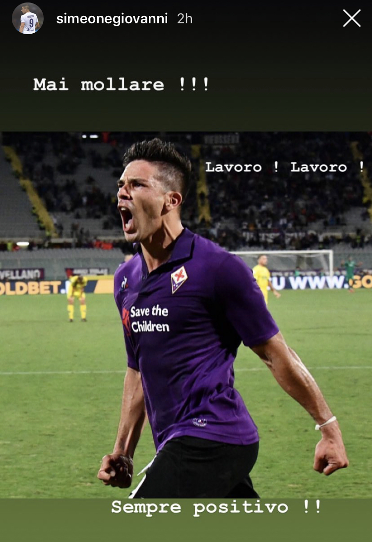 Simeone su Instagram: “Mai mollare, sempre positivo!”