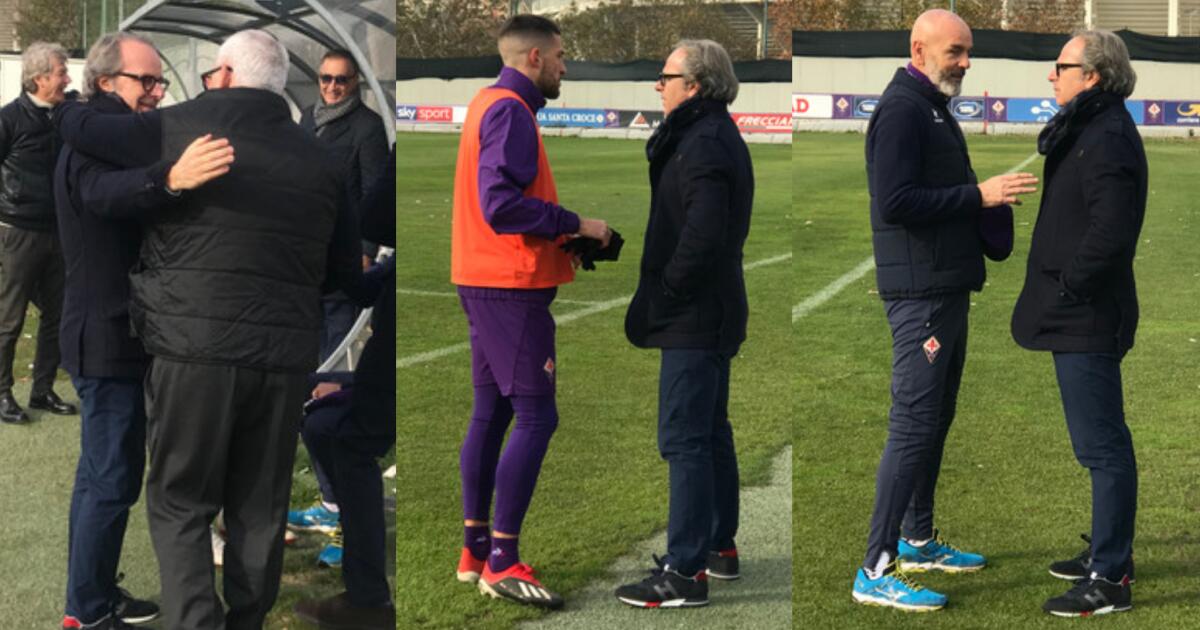 Della Valle al centro sportivo, abbracci con Corvino, faccia a faccia con Pioli e Biraghi. Le foto - 