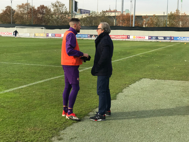 Della Valle al centro sportivo, abbracci con Corvino, faccia a faccia con Pioli e Biraghi. Le foto