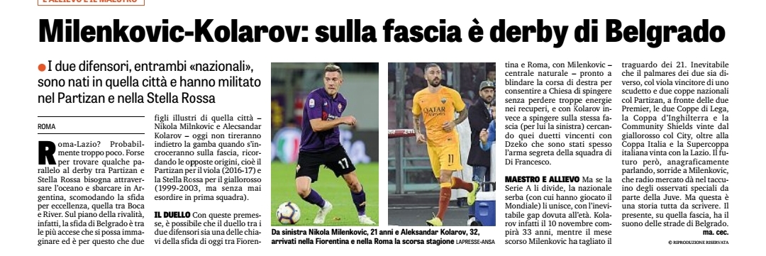 Gaffe Gazzetta, scambia Milenkovic con Veretout. Sulle pagine del giornale il francese...