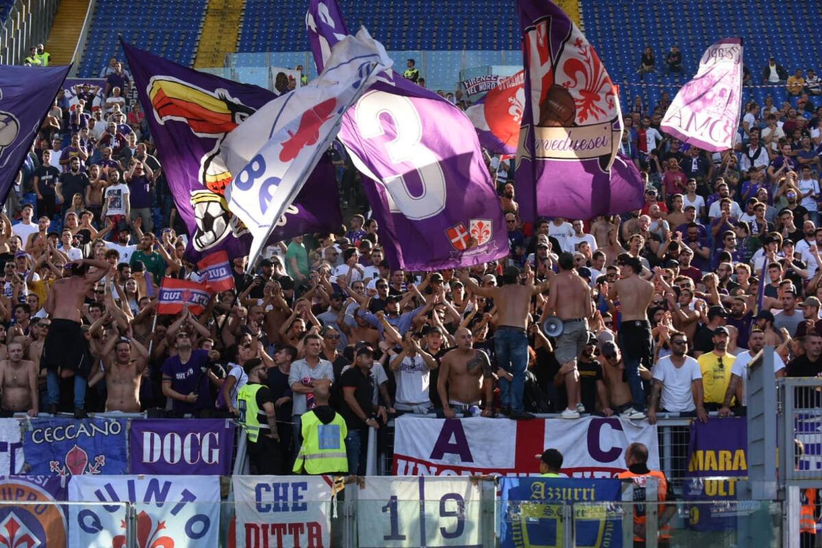 De Sinopoli (Pres.ATF):"Abbiamo rifiutato il lancio delle maglie a fine gara. Ecco il motivo.." - Roma, Stadio Olimpico, 07.10.2018, Lazio-Fiorentina, foto Fiorenzo Sernacchioli. Copyright Labaroviola.com, tifosi viola