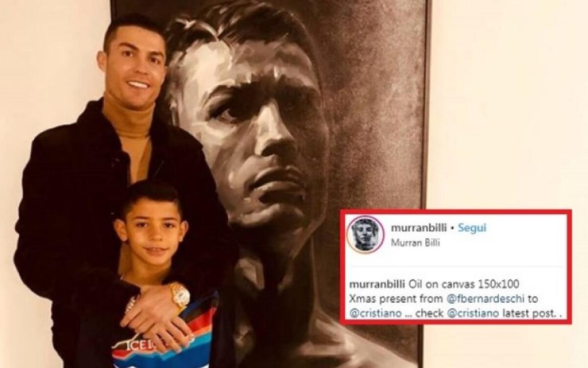 Bernardeschi regala un mega ritratto a Cristiano Ronaldo per Natale - 