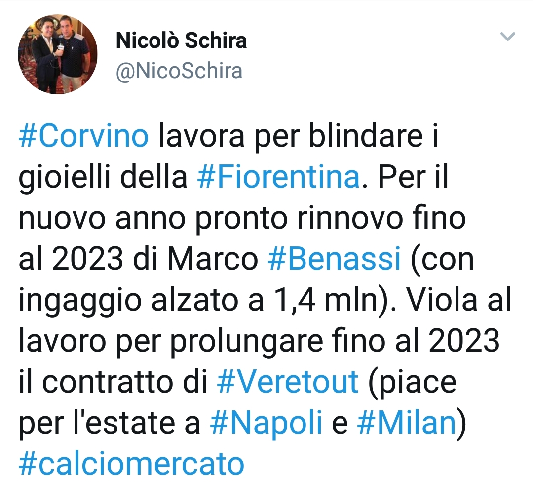 Schira: "Benassi rinnova fino al 2023, guadagnerà 1,4 milioni l'anno. Veretout..."