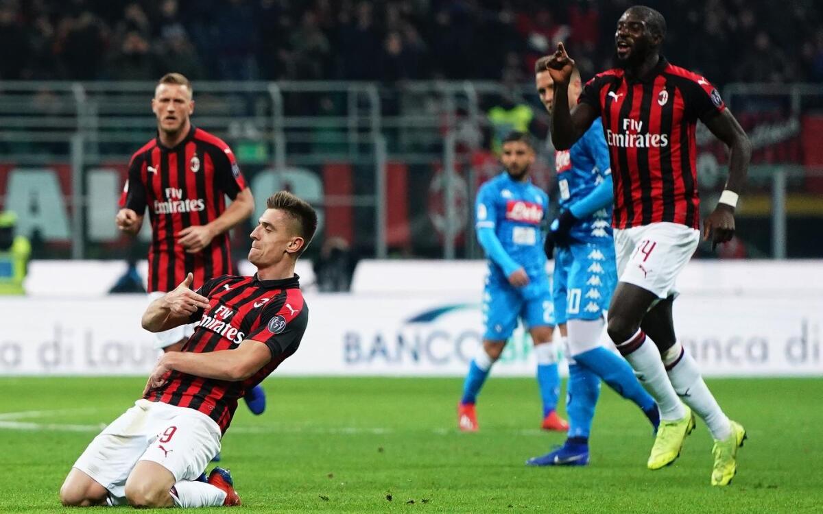 Piatek fa doppietta, vince il Milan. Il Napoli è fuori anche dalla Coppa Italia. Il racconto della partita - 