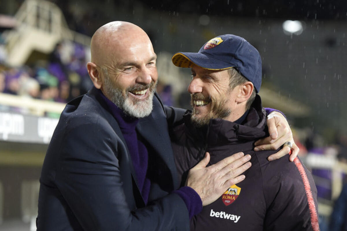Pioli: "La più bella serata da quando alleno. Hugo non ci sarà a Udine. Chiesa e Muriel..." - Foto Luciano Rossi/AS Roma/ LaPresse
30/01/2019 Firenze ( Italia)
Sport Calcio
Fiorentina - AS Roma
Coppa Italia Tim 2018 2019 
Stadio Artemio Franchi di Firenze
Nella foto: Stefano Pioli, Eusebio Di Francesco

Photo  Luciano Rossi/ Roma/ LaPresse
30