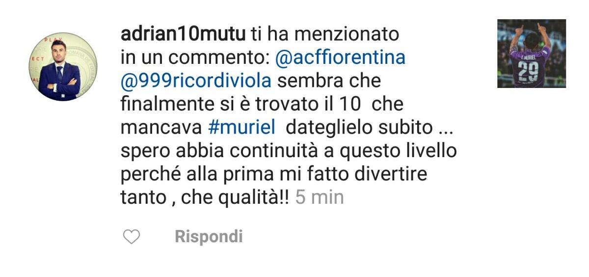 Mutu incorona Muriel: "Che qualità, dategli la numero 10!" - 