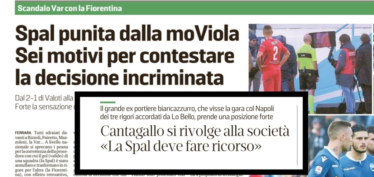 Articolo vergognoso da Ferrara: "Rigore non c'è. Il Var ammazza il calcio. Partita da ripetere" - 