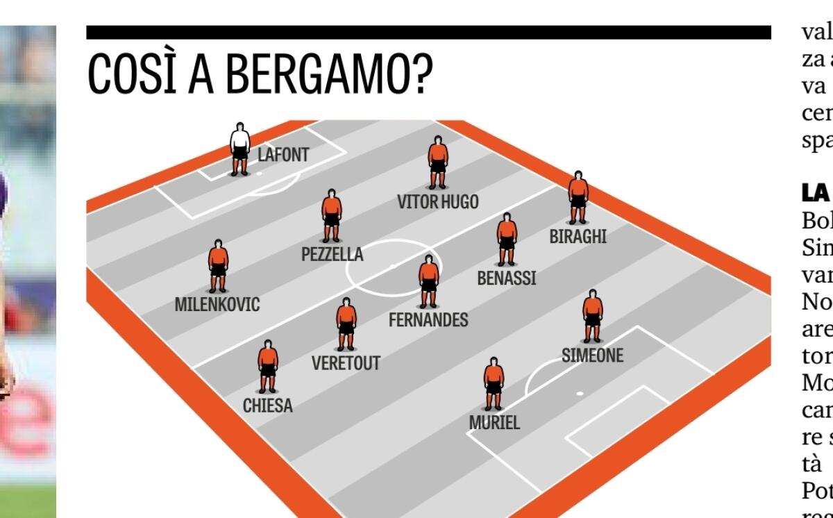 Semifinale contro l'Atalanta, tutte le modifiche di Montella. Veretout torna mezz'ala, difesa a tre - 