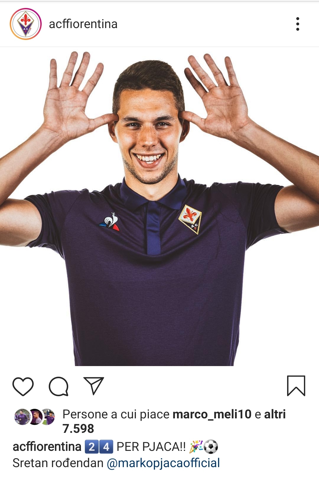 L'ultima gaffe social della Fiorentina, postano Pjaca che fa "marameo" e i tifosi si scatenano nei commenti