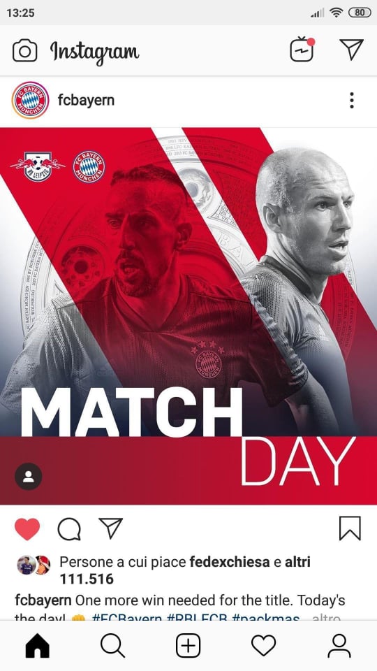 (FOTO) Chiesa e l'indizio di mercato sui social, like ai post del Bayern su Instagram