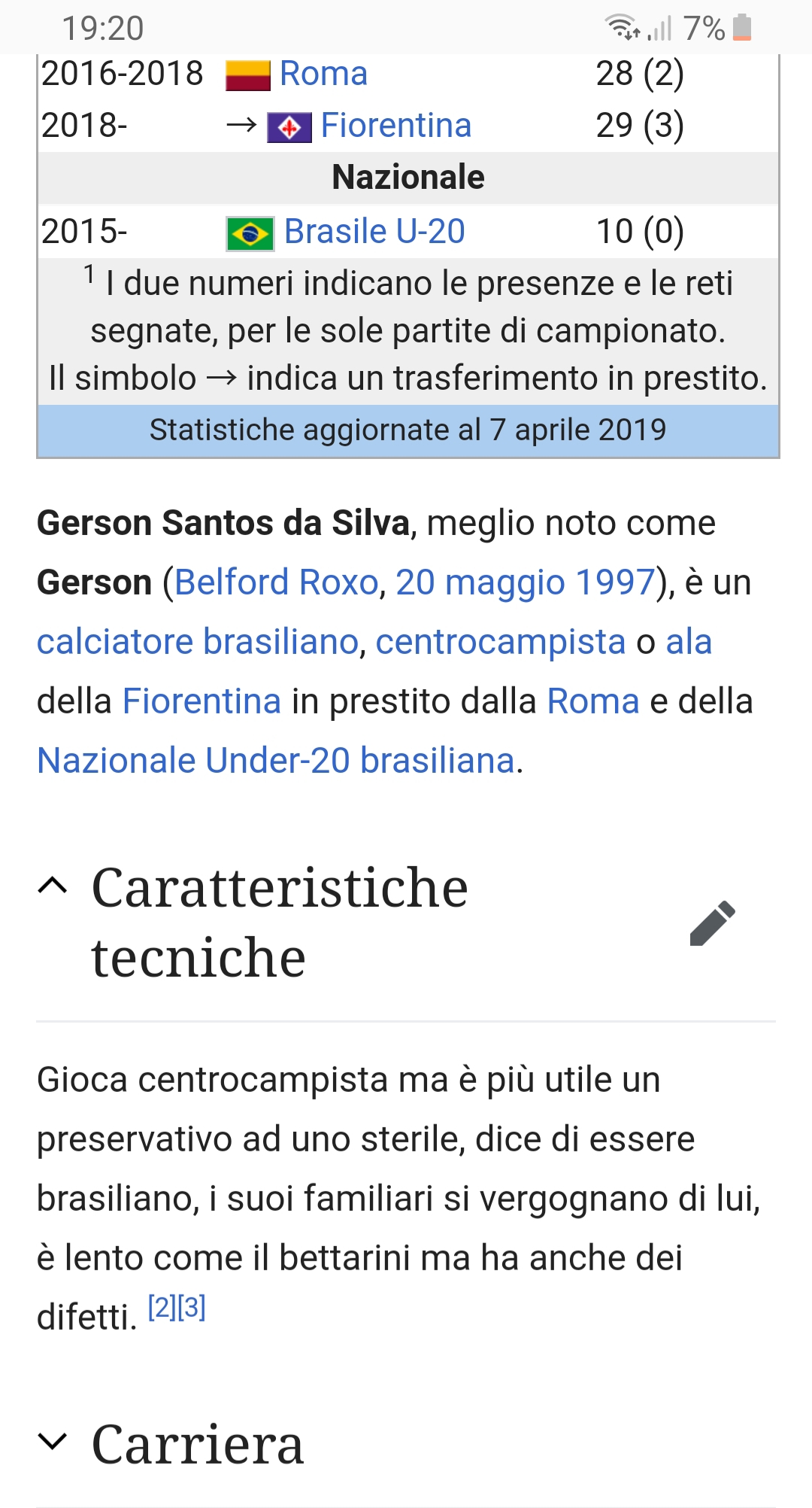 Dopo Simeone anche Gerson vittima di Wikipedia, la sua descrizione tecnica è stata vittima di hacker
