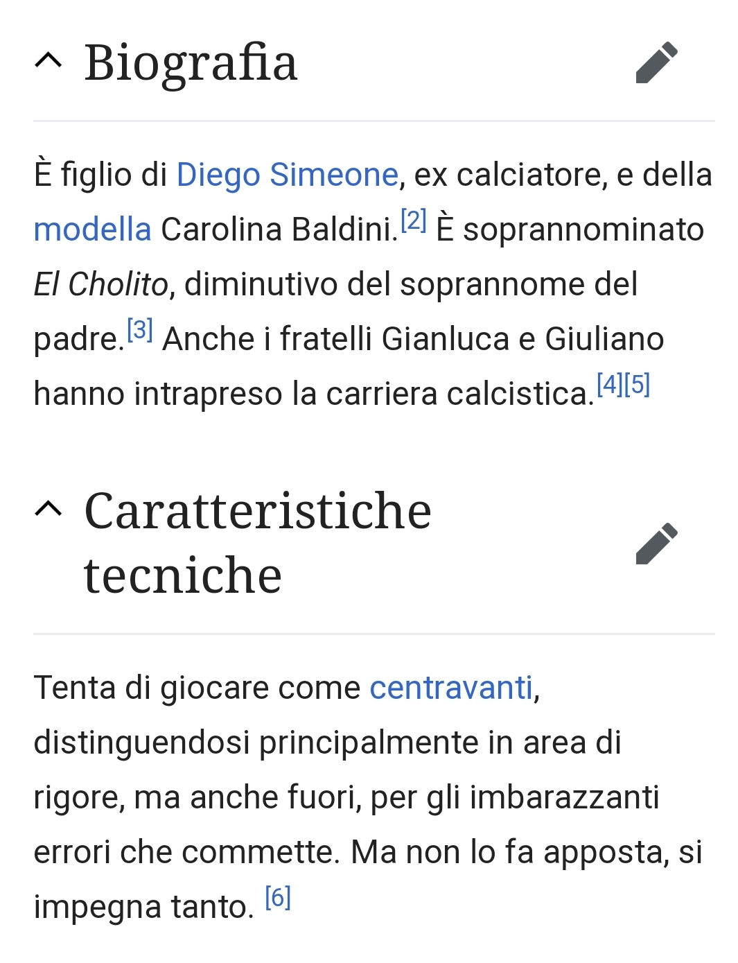 Cambia la pagina Wikipedia di Giovanni Simeone, le caratteristiche tecniche del centravanti viola diventano...