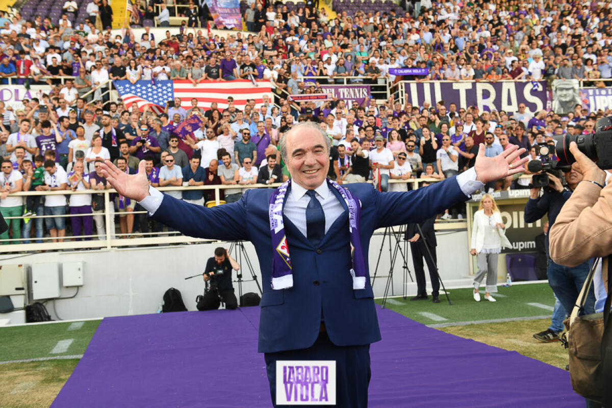 Rocco Commisso è il Magnifico Messere della finale del Calcio Storico fiorentino. Le parole del sindaco... - Firenze, stadio Franchi, 06/06/2019, presentazione Rocco B. Commisso, foto Fiorenzo Sernacchioli. Copyright Labaroviola.com
