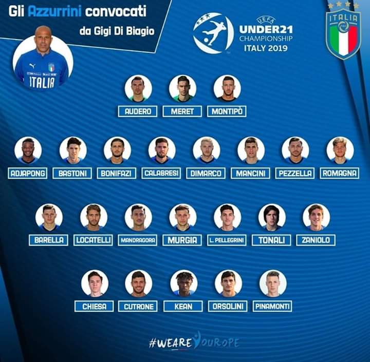 Convocati Euro 21, ok Chiesa. Il tecnico Di Biagio chiama altri cinque "BIG". La lista