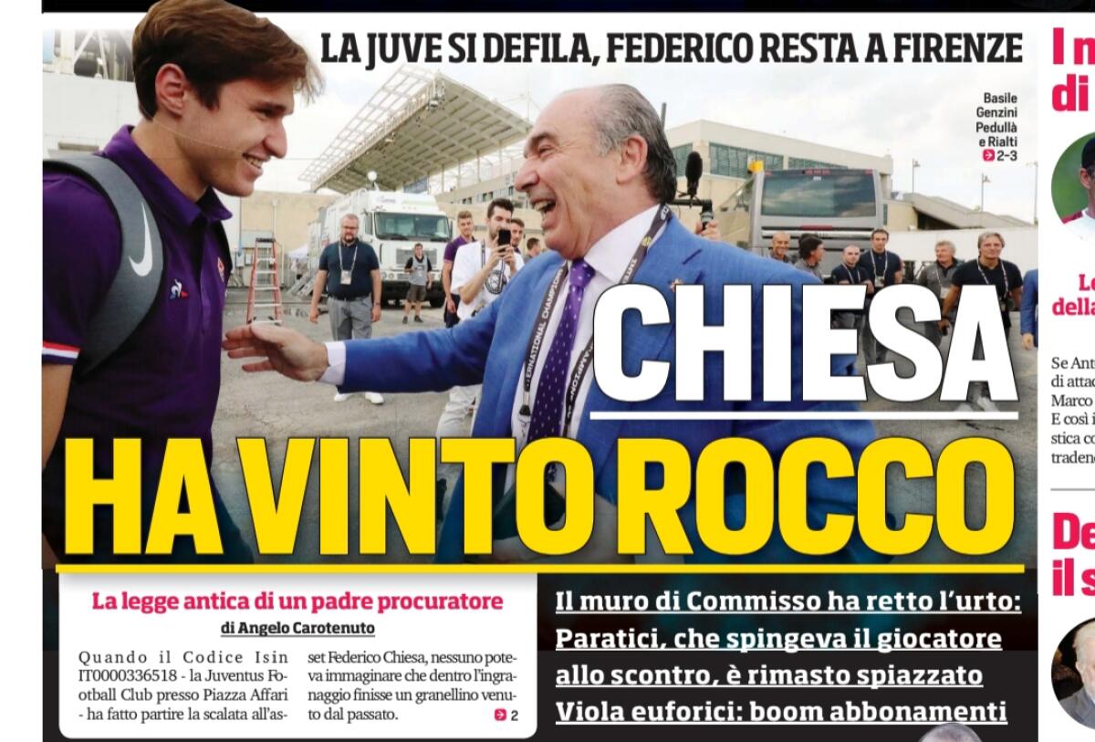 La Juventus arrabbiata con Chiesa, doveva chiedere la cessione alla Fiorentina. Ha vinto Commisso - 