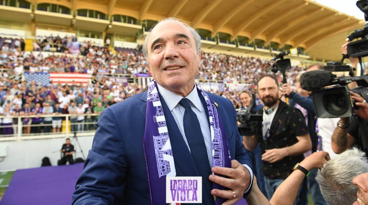 "Ho i mezzi per portare in alto la Fiorentina ma ci vuole tempo. Faremo un grande centro sportivo per tutti" - Firenze, stadio Franchi, 06/06/2019, presentazione Rocco B. Commisso, foto Fiorenzo Sernacchioli. Copyright Labaroviola.com