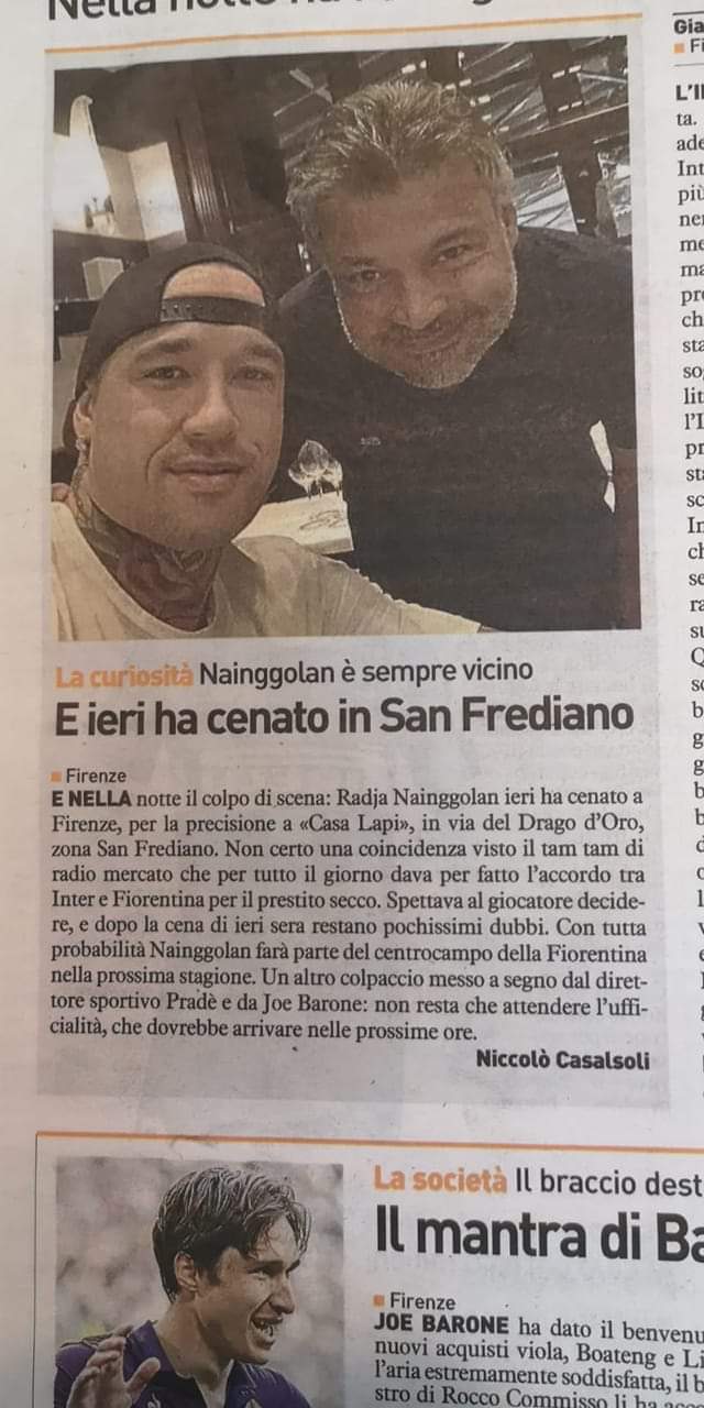 Foto articolo "La Nazione" 01/08/2019