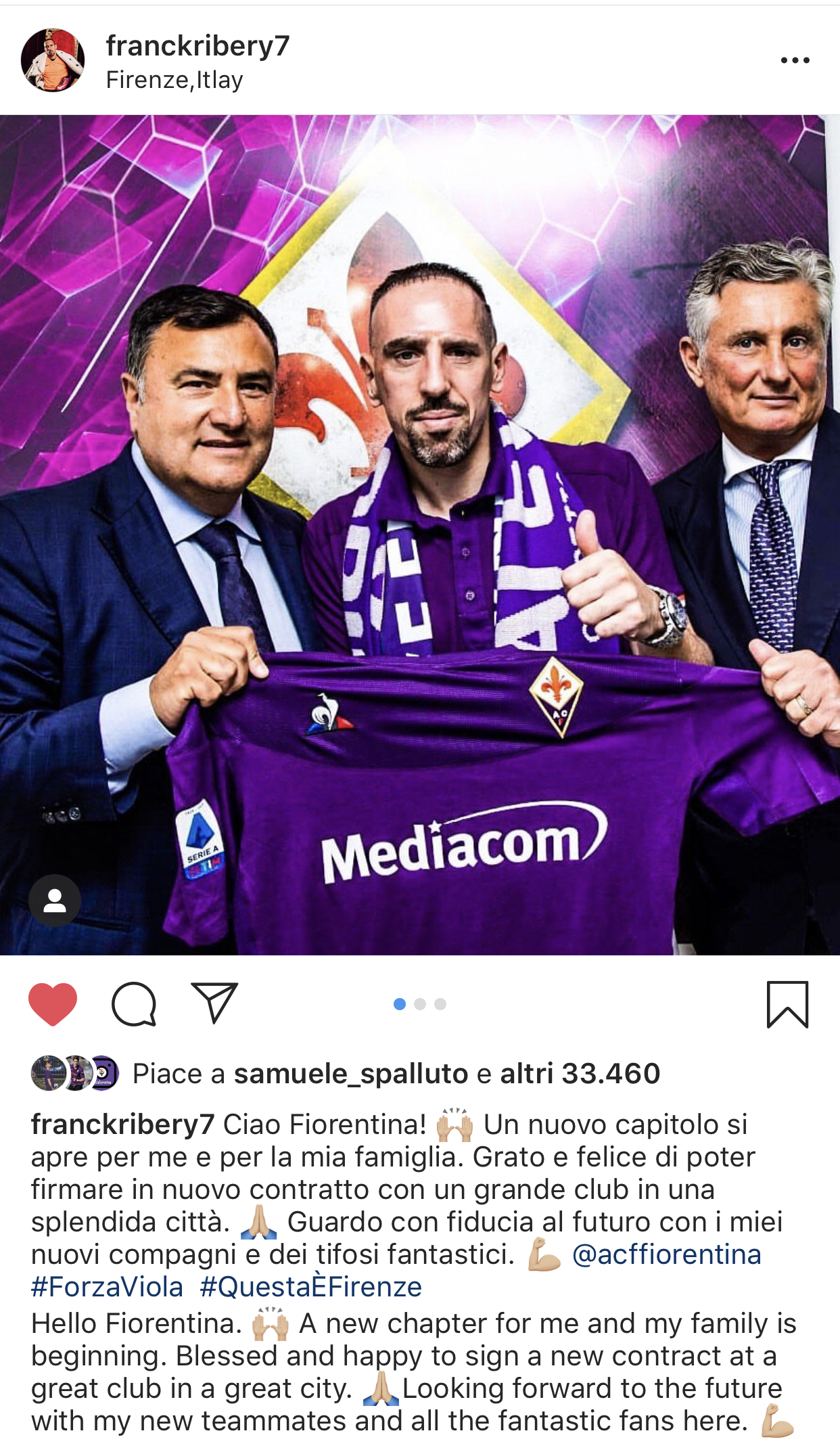 Ribery: "Grato e felice di firmare con un grande club. Ho fiducia nel futuro"