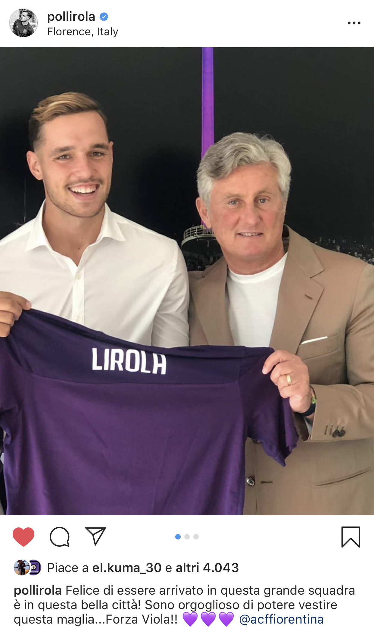 Lirola: "Felice di essere arrivato in questa grande squadra. Orgoglioso di poter vestire questa maglia"