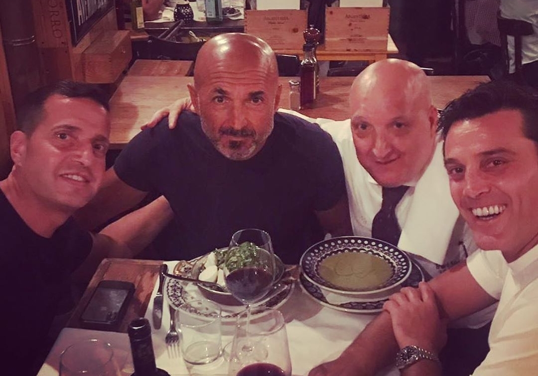 Montella, Pradè, Commisso, Barone e Aquilani a cena con Spalletti a Firenze. Le foto