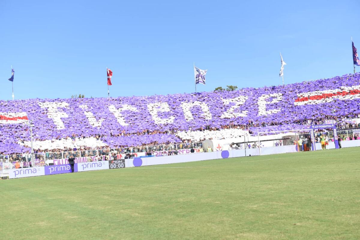 Rialti: "Al Franchi un pomeriggio da... piccolo miracolo. Una Fiorentina che pare... grandissima" - Firenze, stadio A.Franchi, 14.09.2019, Fiorentina-Juventus, foto Fiorenzo Sernacchioli. Copyright Labaroviola.com, Curva Fiesole