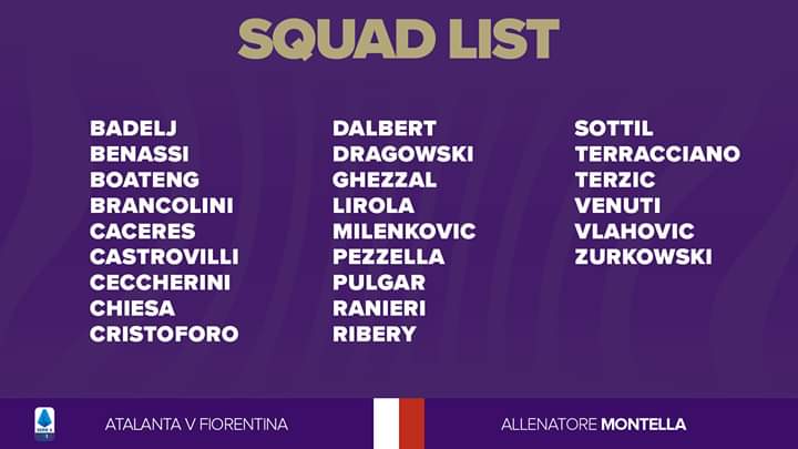 Convocati ACF, Montella ne chiama 24. Benassi recuperato. La lista completa (FOTO)