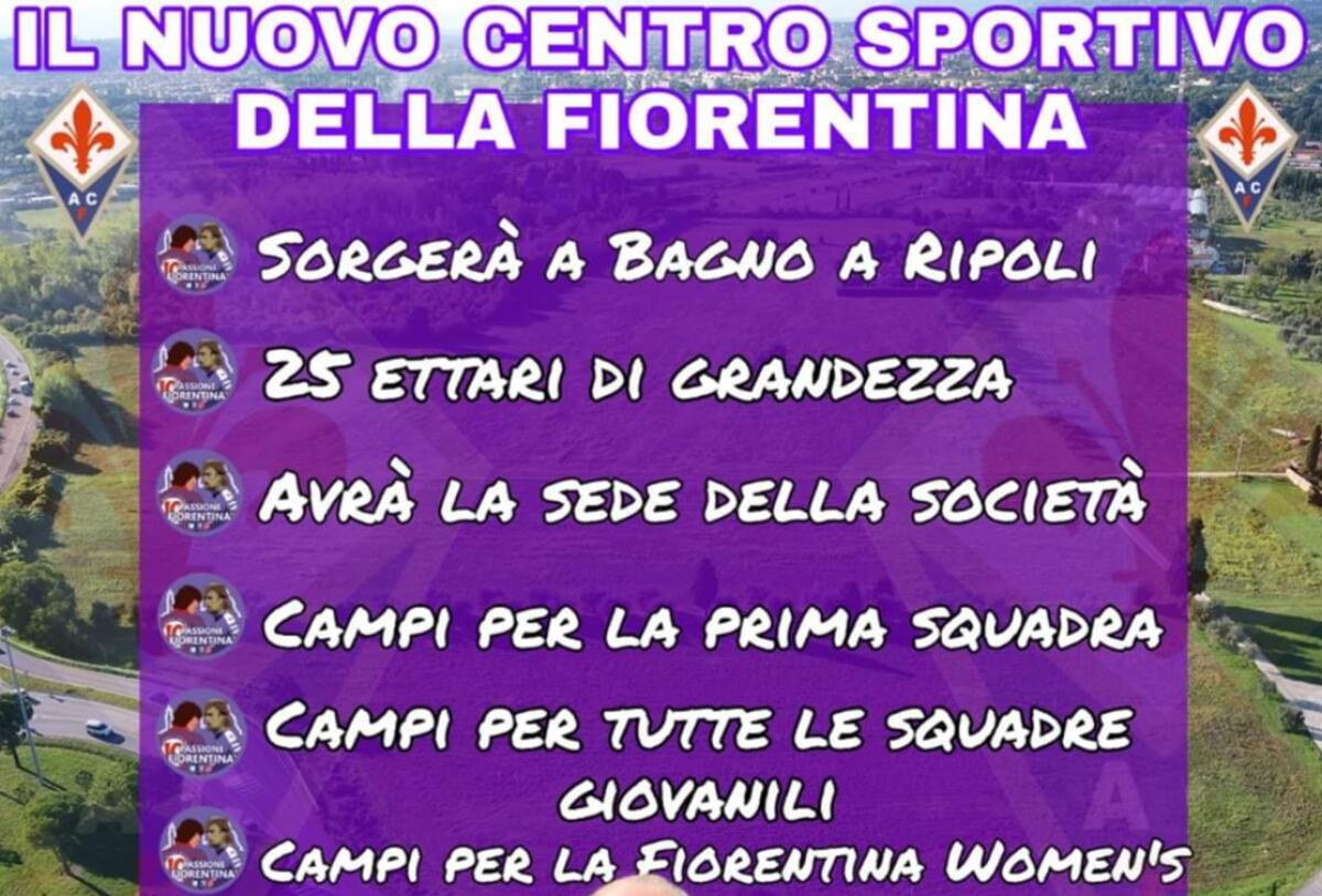 CENTRO SPORTIVO FIORENTINA, TRA GENNAIO E FEBBRAIO LA PRIMA PIETRA. I DETTAGLI - 