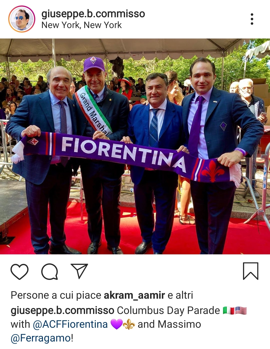 Gli stato generali della Fiorentina con Massimo Ferragamo, Grand Marshal del Columbus Day