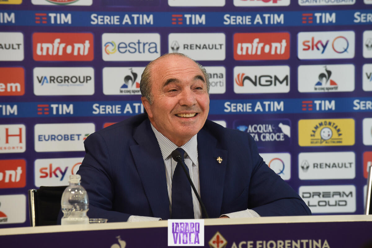 Commisso su Ibrahimovic: "Parlate con Pradè e Barone ma ha 38 anni e devo pensare allo spogliatoio" - Firenze, stadio Franchi, 06/06/2019, presentazione Rocco B. Commisso, foto Fiorenzo Sernacchioli. Copyright Labaroviola.com