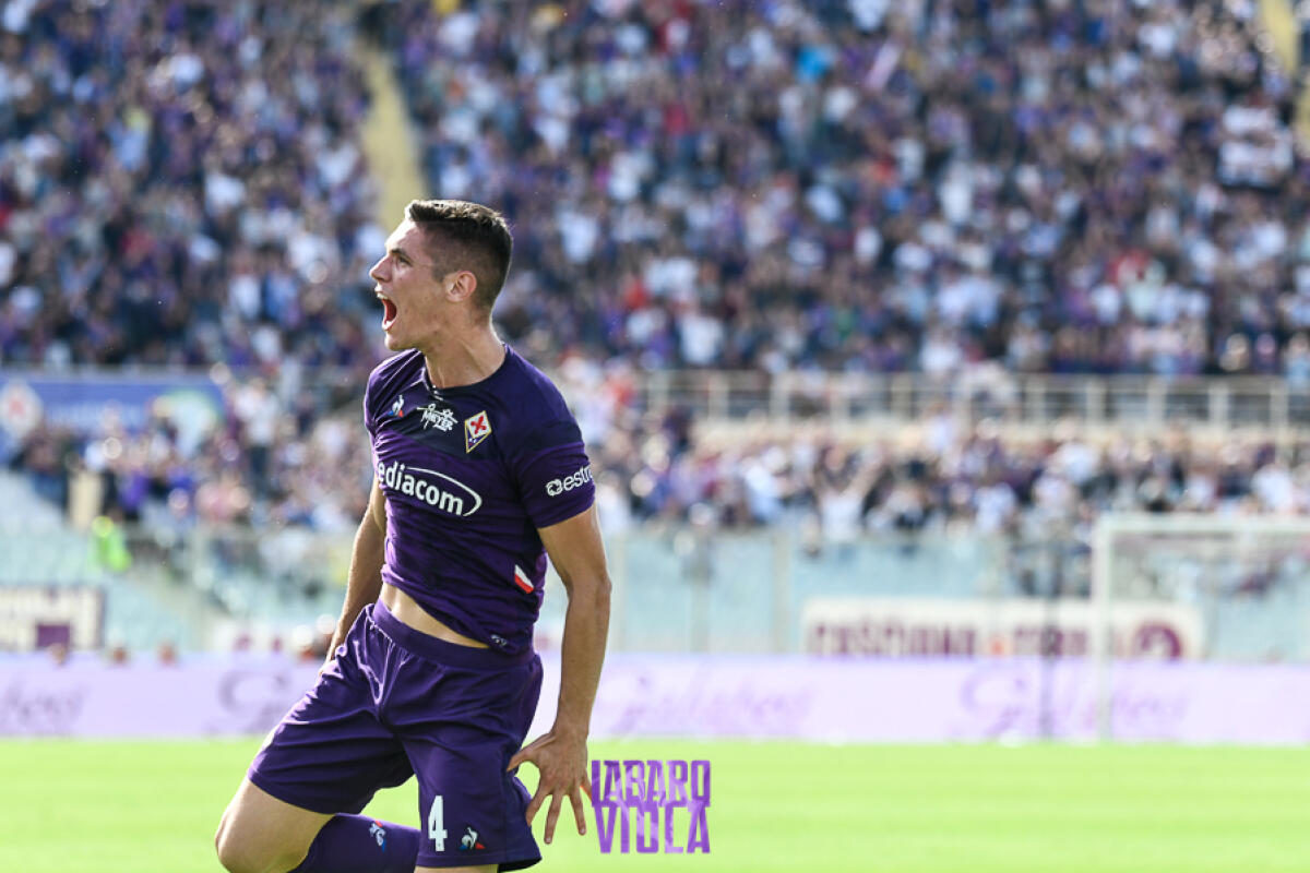 In piena emergenza contro il Parma tocca a Milenkovic guidare la difesa della Fiorentina - Firenze, stadio A.Franchi, 06.10.2019, Fiorentina-Udinese, foto Fiorenzo Sernacchioli. Copyright Labaroviola.com