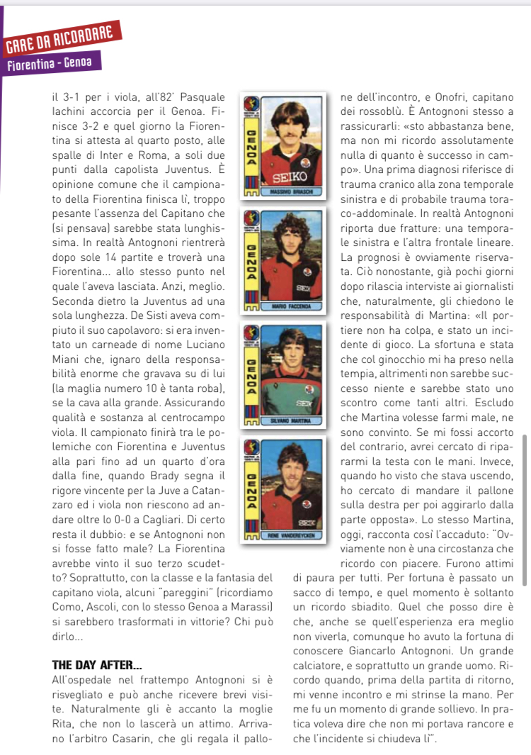 22 Novembre ‘81, quando Firenze ebbe paura per Antognoni in quel Fiorentina-Genoa