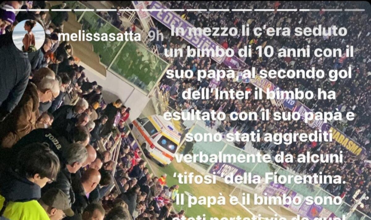 Melissa Satta denuncia: "Papà e figlio tifosi dell'Inter sono stati aggrediti verbalmente in tribuna" - 