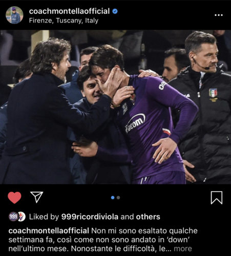 Montella: "Il gol e l'esultanza di ieri valgono tanto anche se non risolvono tutto. Ieri non abbiamo mollato"