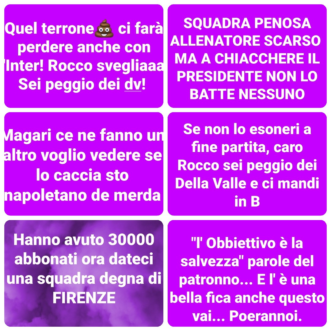 Tifosi viola impazziti sui social: Post contro Commisso! Dato a Montella del napoletano di...."