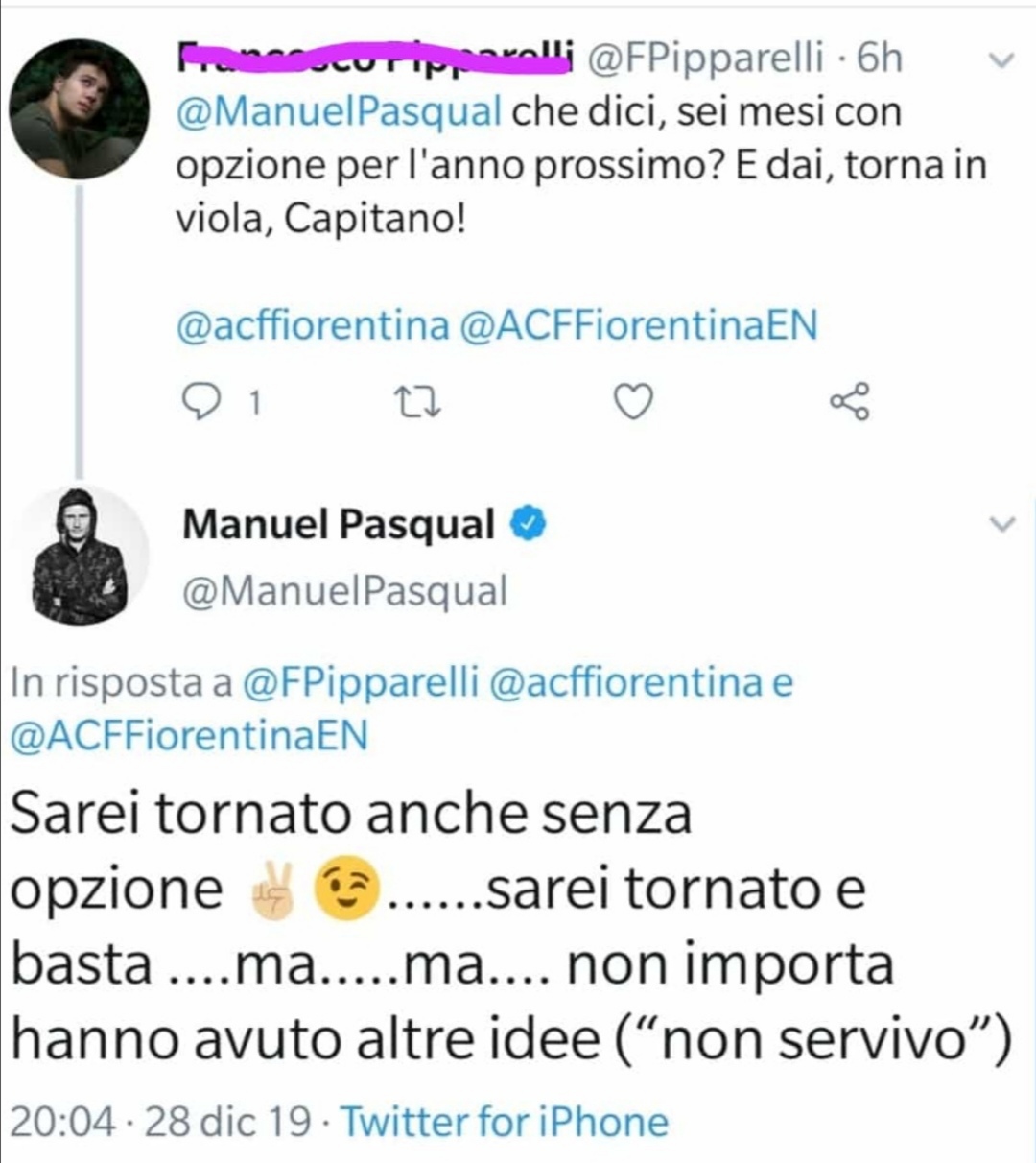 Pasqual: "Sarei tornato e basta alla Fiorentina ma avevano altre idee. Non servivo"