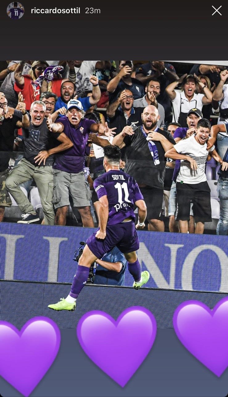 Sottil ha espresso in una storia su Instagram tutta la sua gioia per essere rimasto alla Fiorentina