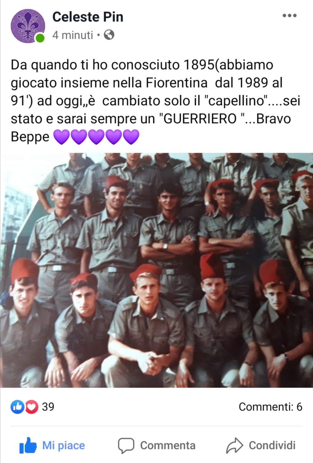 Pin: "Da quando ho conosciuto Beppe Iachini nel 1985 è cambiato solamente il cappellino"