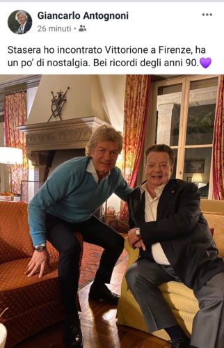 (FOTO) "Bei ricordi anni 90 con Vittorione.." Antogno e Cecchi Gori si ritrovano..