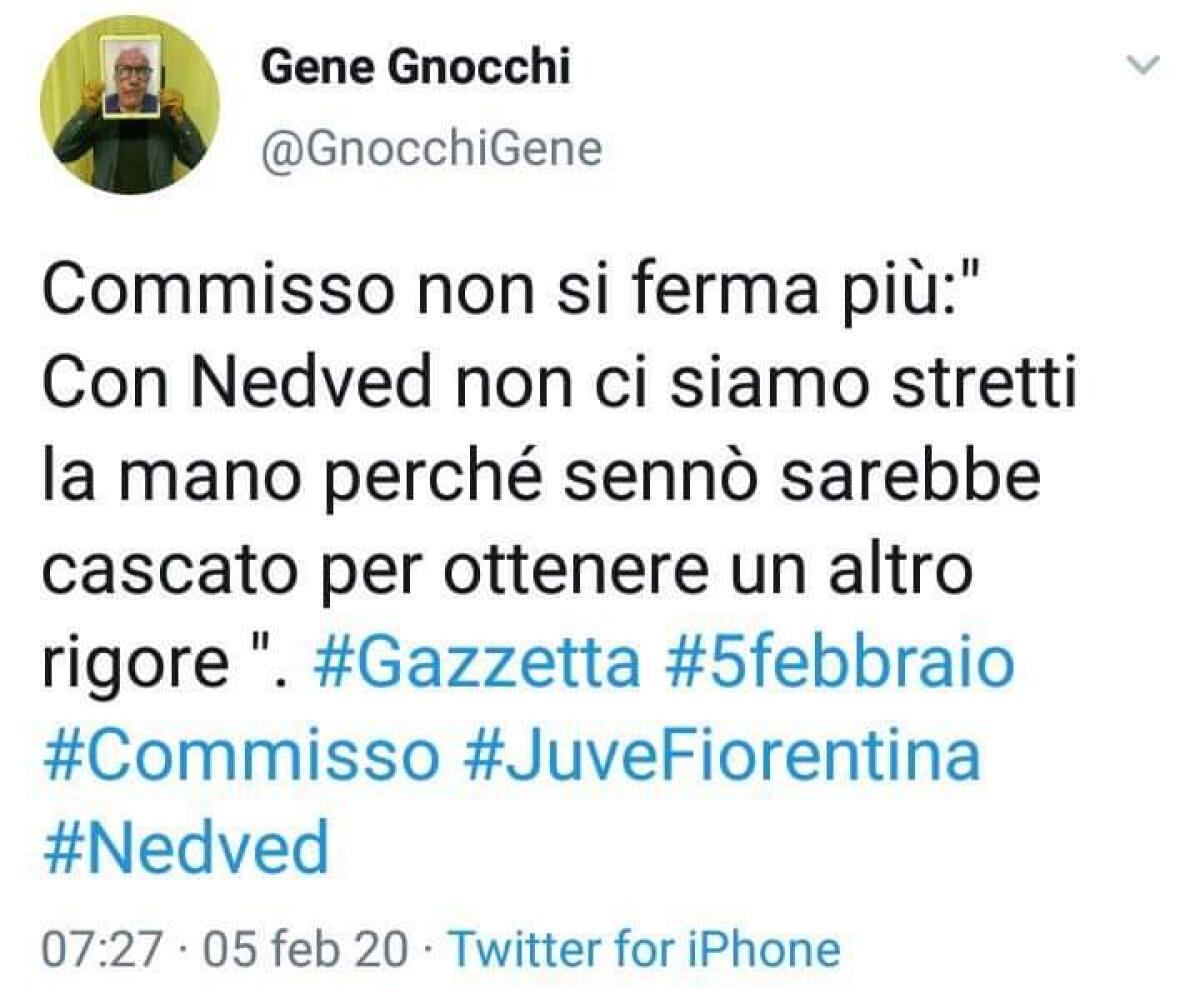 (FOTO) Gene ironizza su Commisso: "Con Nedved non ci siamo stretti la mano, sennò avrebbero fischiato.." - 
